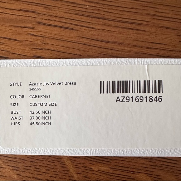 Azazie Jas Velvet Bridesmaids Dress Custom Size - Picture 5 of 6